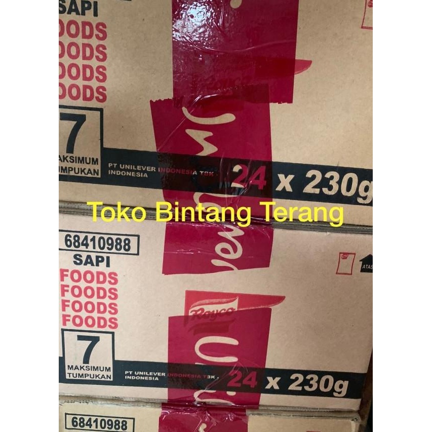 

Royco Kaldu Sapi 230 Gr X 24 Pcs Per 1 Dus / Karton (Ukuran 250Gr)