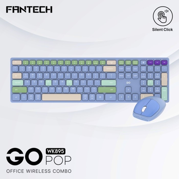 TERLARIS Fantech WK895 / WK-895 Pop Keys Wireless Keyboard Mouse Combo