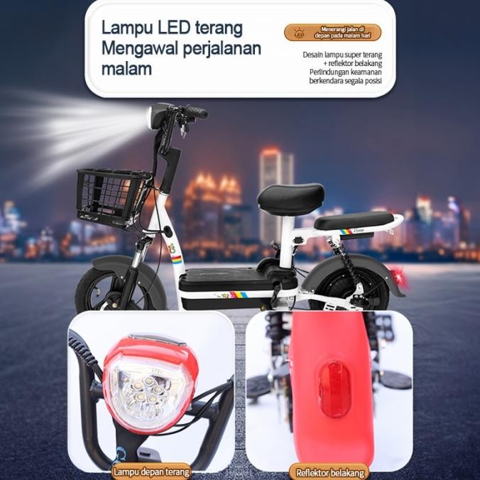 sepeda listrik dewasa Sepeda Motor Listrik 48v 12ah sepeda listrik E82BJ