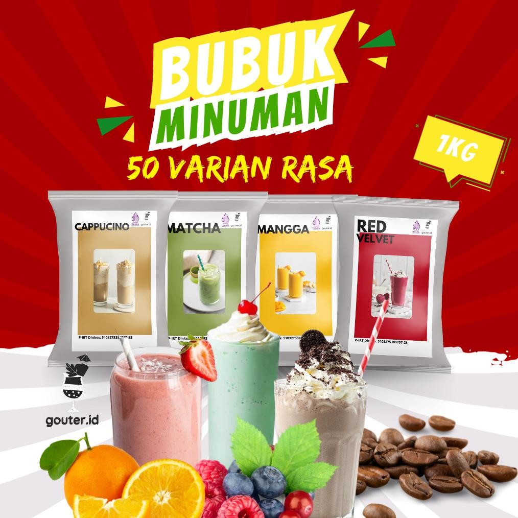 

BUBUK MINUMAN RASA 1KG / SERBUK MINUMAN ANEKA RASA / BUBUK MINUMAN KEKINIAN / MINUMAN INSTAN / BOBA