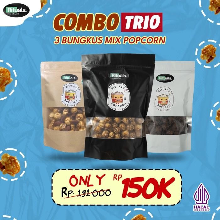 

[Combo Trio] 3 Bungkus Rituals Popcorn Mix Variant - Homemade By Willy Kun