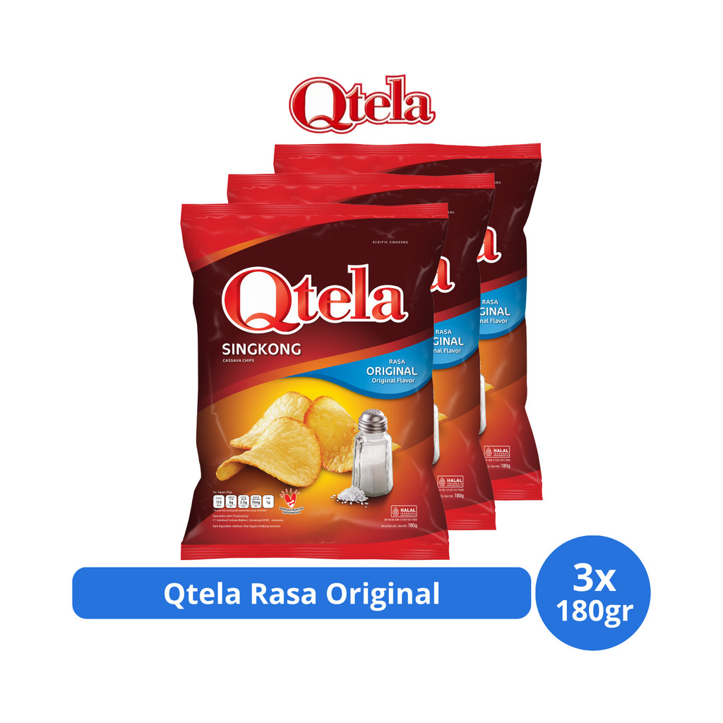 

Qtela Keripik Singkong Rasa Original 180gr x 3 pcs