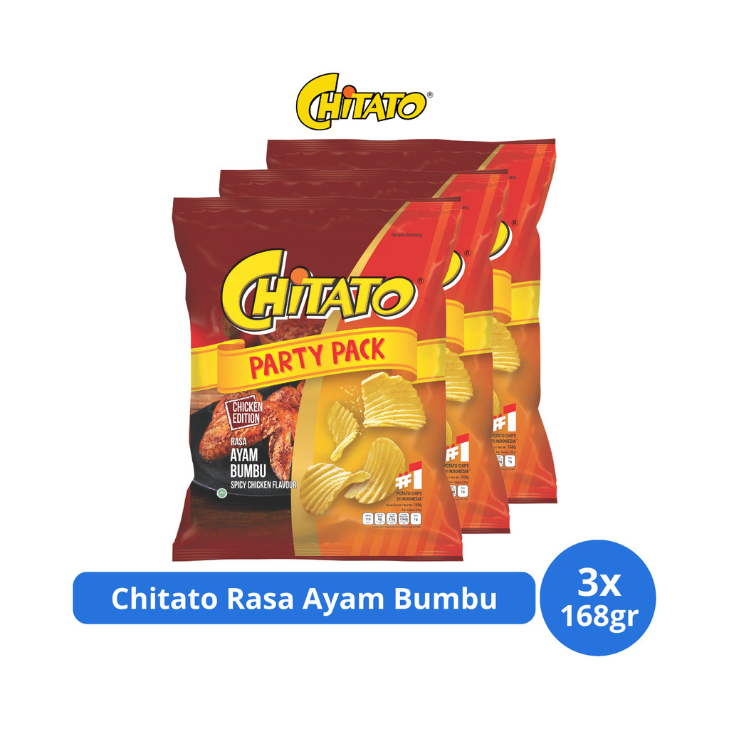 

Chitato Keripik Kentang Rasa Ayam Bumbu 168gr x 3 pcs