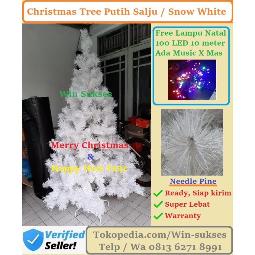 MURAH Pohon Natal 210 cm PUTIH SALJU / Pohon Natal 7 feet / Christmas Tree