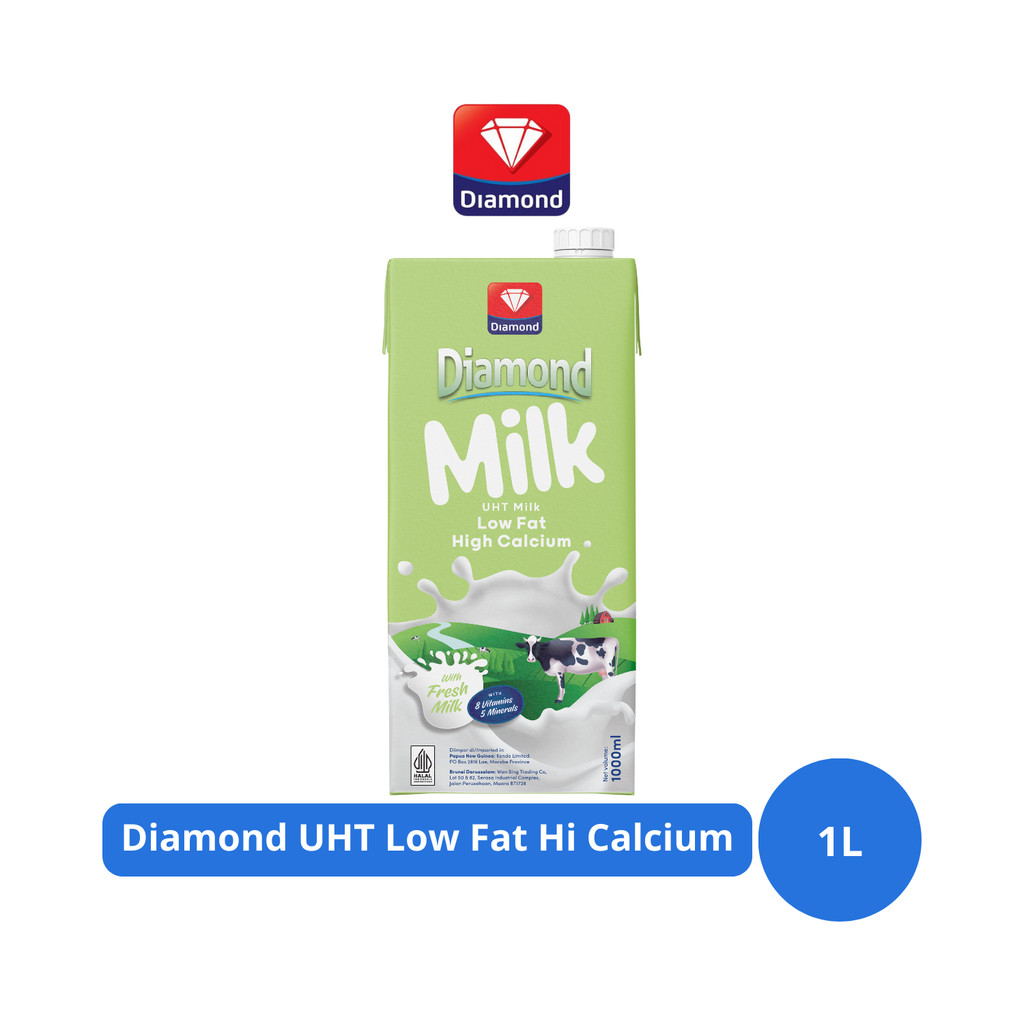 

Diamond Milk Susu UHT Low Fat Hi Calcium 1L