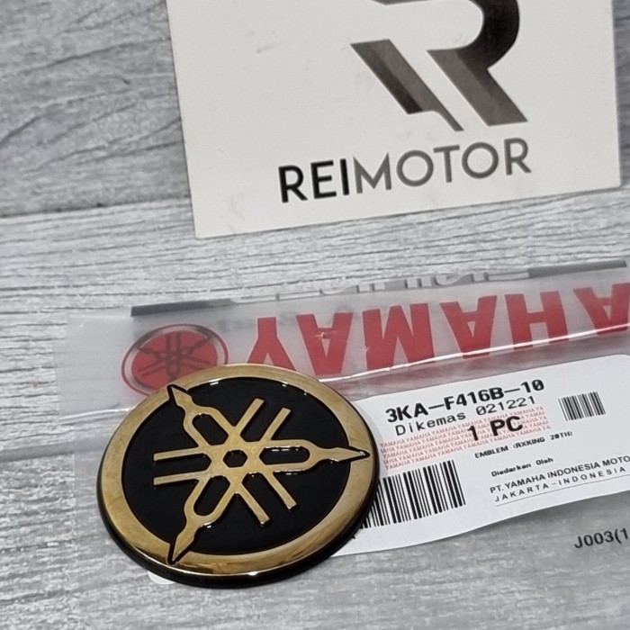 EMBLEM TANGKI LOGO YAMAHA RXKING RX KING 3KA-F461B-00 ORI ASLI YGP - GOLD