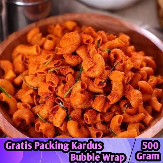 

[500gram] Makaroni Bantet Pedas Daun Bawang - Iqorni Snack jajanan jadul makanan ringan