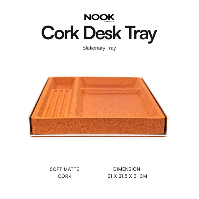 

NOOK CORK DESK TRAY Standalone Wooden Tray Organizer