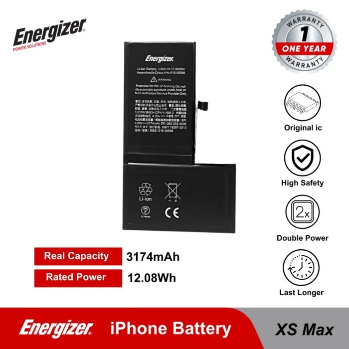 Produk Ready Batre Baterai Battery Energizer - iPhone X / XR / XS / XS Max Original