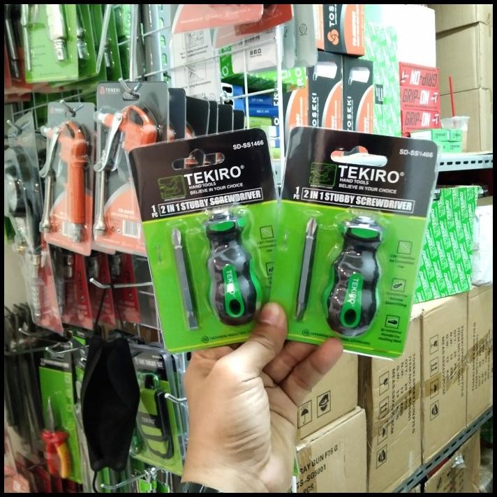 Obeng Bolak Balik Pendek Tekiro - Obeng Cebol Tekiro Bolak Balik