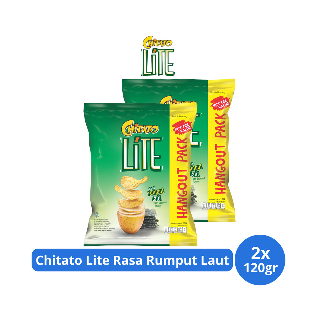 

Chitato Lite Keripik Kentang Rasa Rumput Laut 120gr x 2 pcs