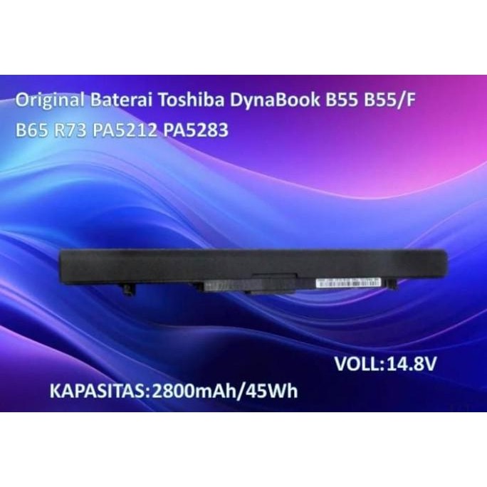 Original Baterai Toshiba Dynabook B55 B55/F B65 R73 Pa5212 Pa5283 Baru