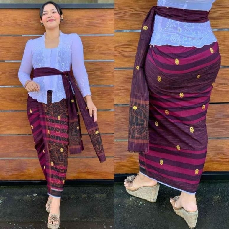 Ybw-2429 Kamen Set Selendang Endek Dobol Tretes Banyumas | Endek Premium Tretes | Tenun | Terlengkap