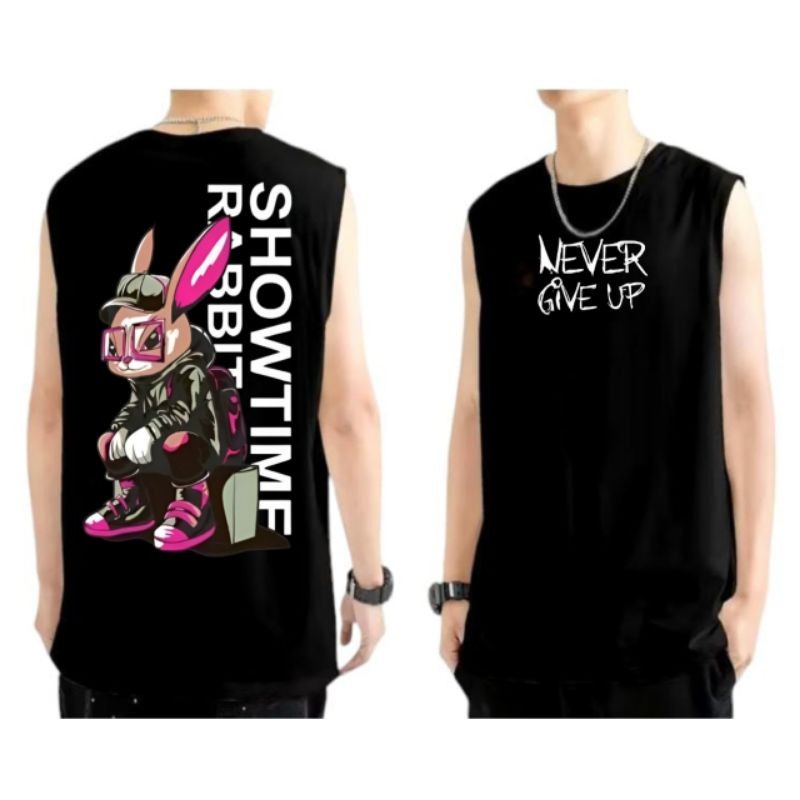 Baju Kaos Singlet Gym Motif Boneka / Kaos Singlet Pria T-shirt Distro