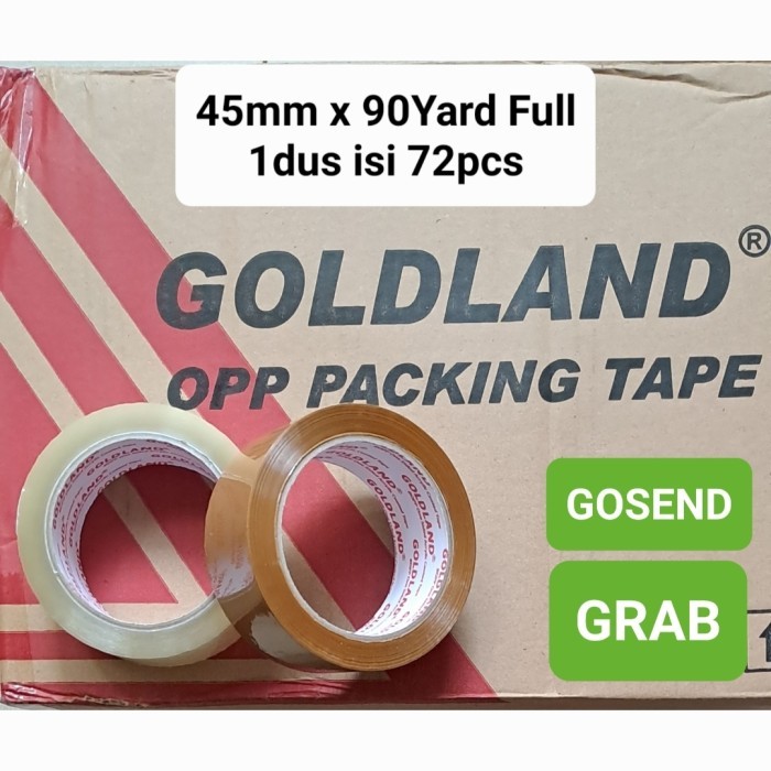 

Lakban Bening Lakban Coklat 45mm x 90Yard 1Dus (isi 72Roll) GoldLand