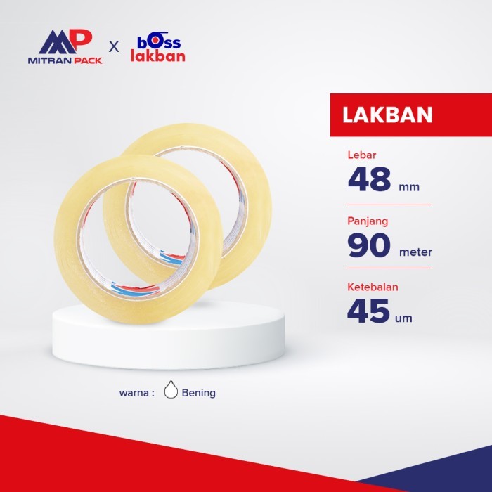 

KHUSUS GRAB! (CG) Lakban Bening / Coklat 90meter / 100 yard FULL x 48mm Mitran Pack - Bening