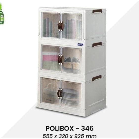 Lemari Plastik Lipat Box Napolly Roda