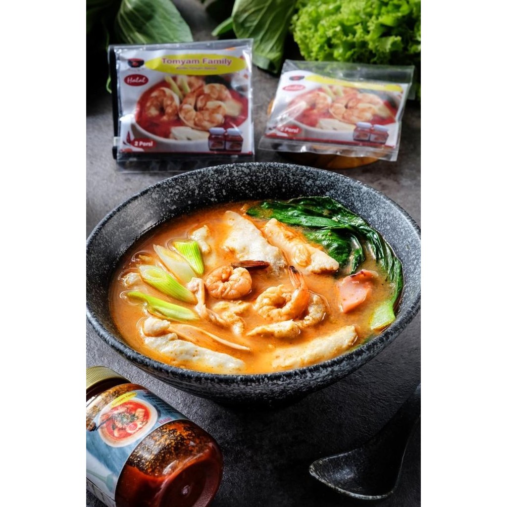 

Kemasan Anti Pecah - Bumbu Tomyam Premium 640gr merk Tomyam Family KGS