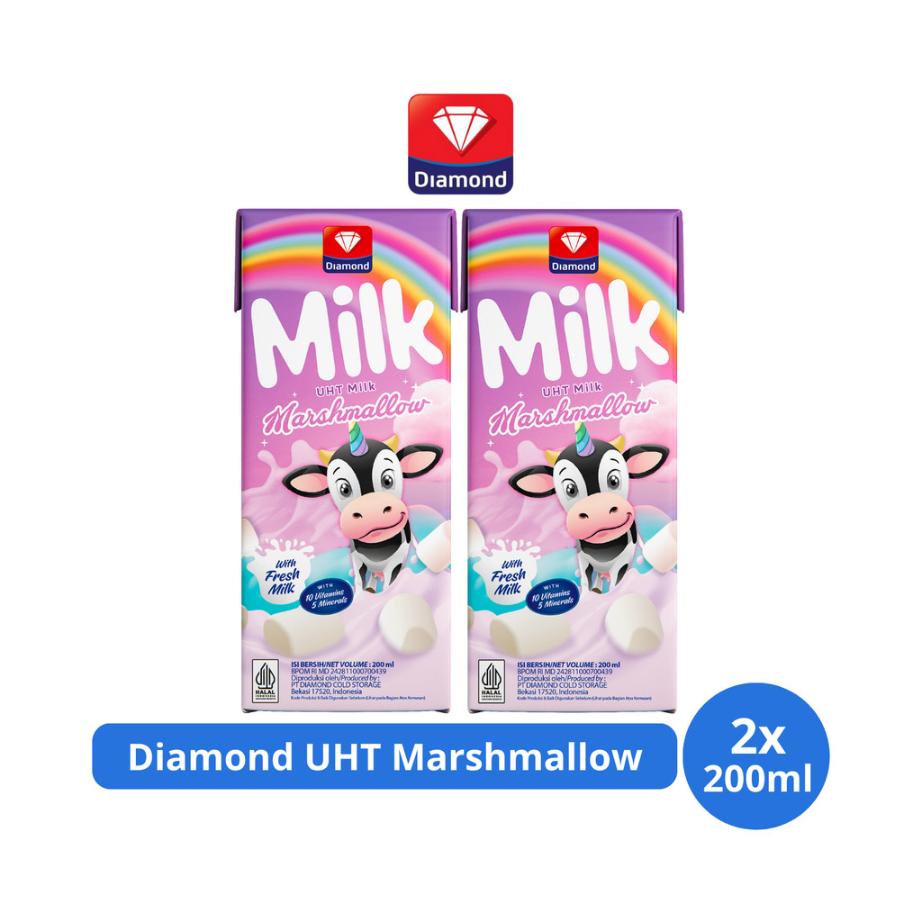 

Diamond Milk Susu UHT Marshmallow 200ml x 2 pcs