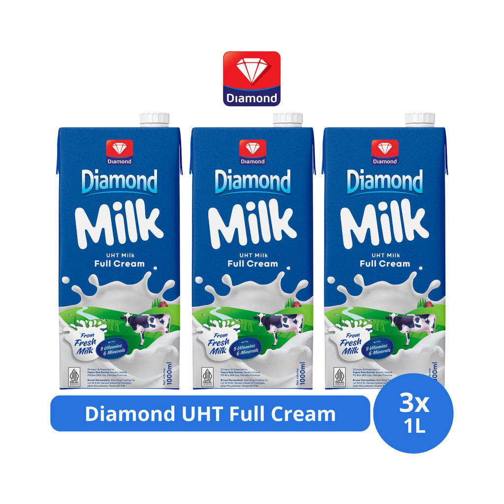 

Diamond Milk Susu UHT Full Cream 1L x 3 pcs