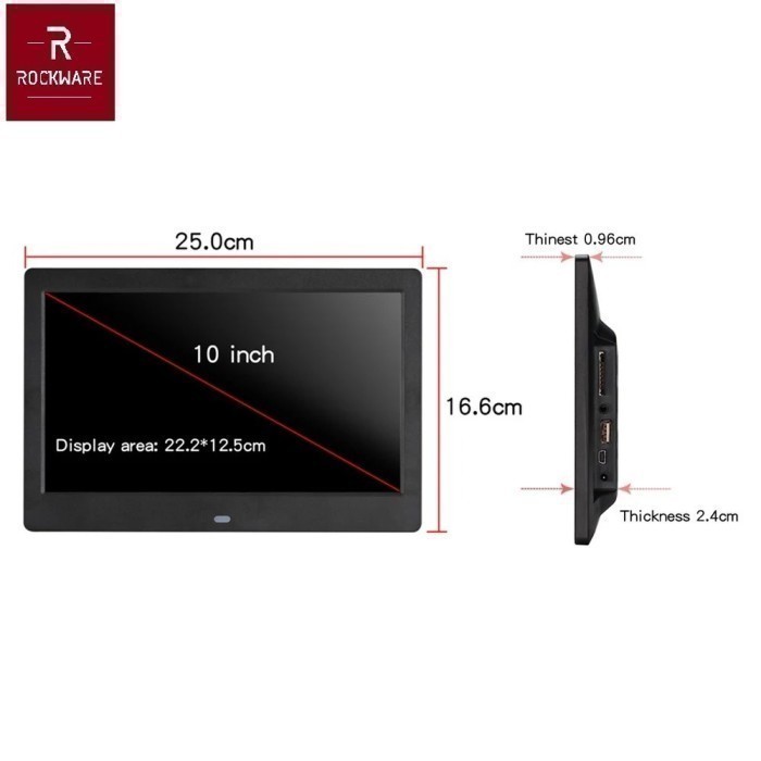 ROWARE RW-SJD1003 - 10 inch Digital Photo Frame - Frame Foto Digital