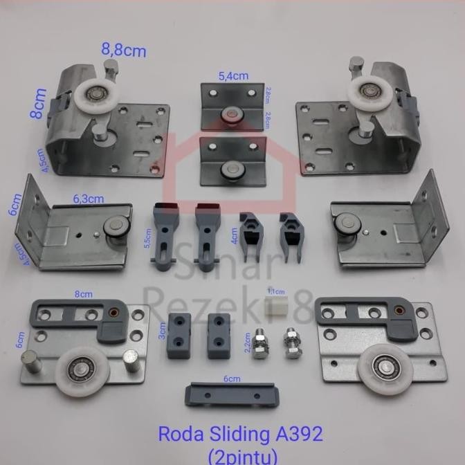 Roda Rel Pintu Lemari Sliding Geser 2 Pintu A392