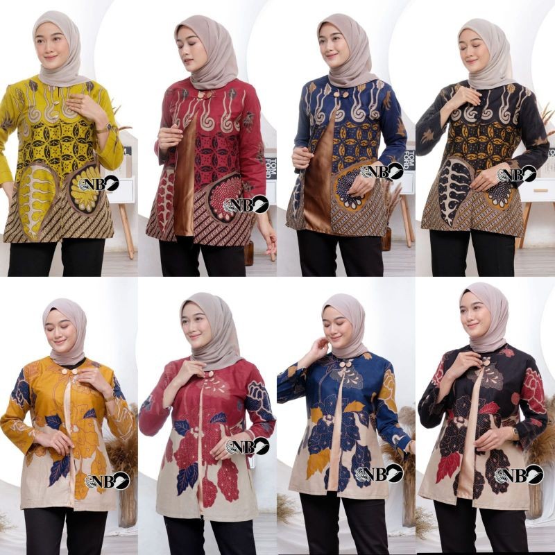 Baju Batik Wanita baju batik wanita modern Monalisa genes,M,L,XL,XXXL asli pekalongan