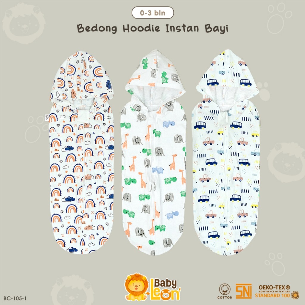 Bedong Bayi BABYLEON Bedong Bayi 0-3 Bulan Bedong Instan Bayi Bedong Hoodie Instan Bedong Bayi