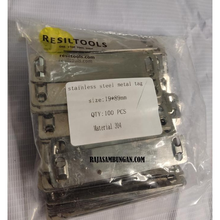 

BEBAS ONGKIR - Marker Plat Nama 19 x 8.9 mm Cable Ties Stainless Steel Plate Isi 100