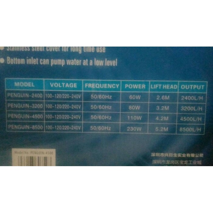 aquarium kolam ikan pompa celup water pump resun pinguin 2400