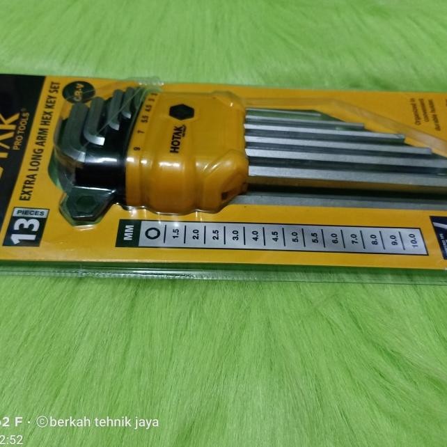 Kunci L Bintang Hotak Yjhk-2605 /Hotak Extra Long Arm Hex Key Set