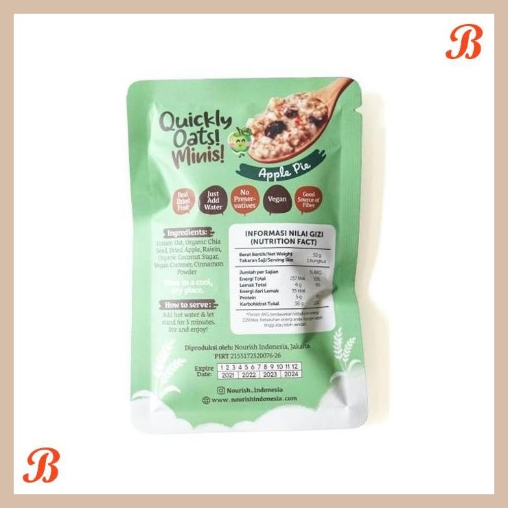 

| NN | QUICKLY OATS! MINIS! INSTANT OATMEAL APPLE PIE SACHET 55GR