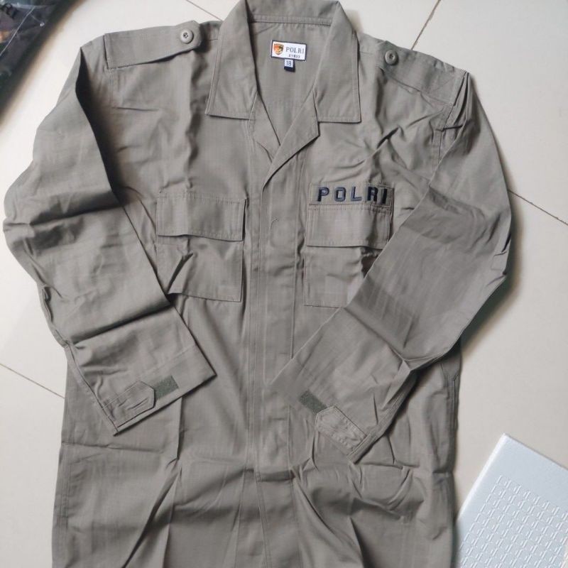 ATASAN KEMEJA PDL HIJAU BRIMOB JAtah POLRI
