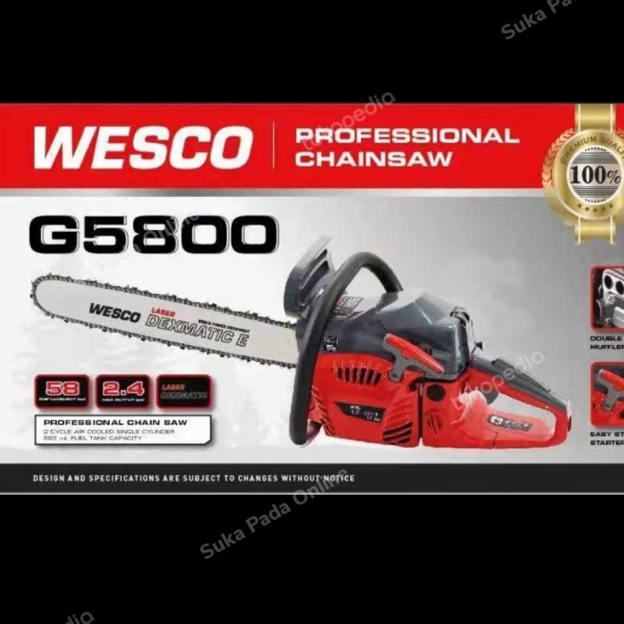 Chainsaw Wesco 22inch gergaji potong kayu bensin original murah