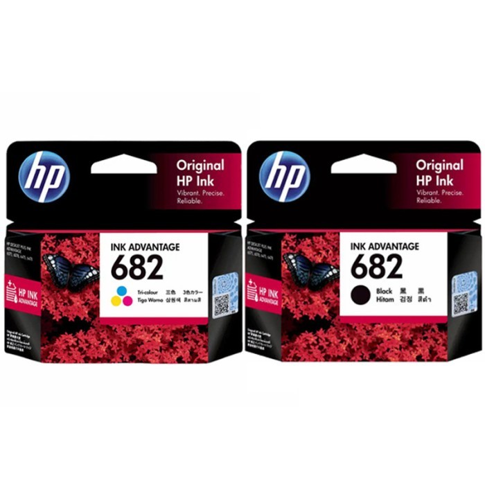 

Paket tinta hp 682 black+colour original 1 set