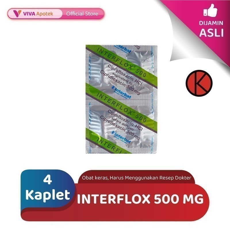 Interflox 500 mg / Ciprofloxacin 500 mg / Infeksi (4 Kaplet)