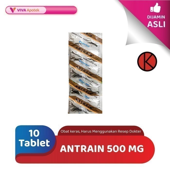 Antrain 500 mg / Metamizole / Pereda Nyeri / Sakit Kepala (10 Tablet)