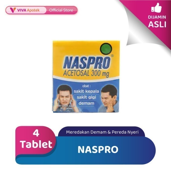 Naspro untuk Meredakan Demam & Pereda Nyeri (4 Tablet)