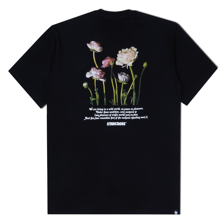STARCROSS Kaos Pria - WILD FLOWER - Black