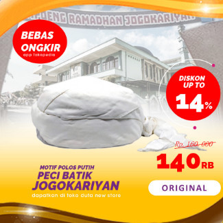 Peci Batik Jogokaryan Motif Putih Polos Udeng Songkok Kopiah Kopyah