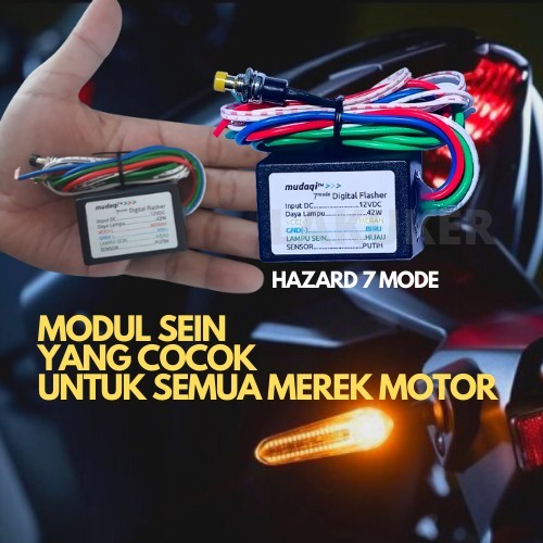 Modul Sein Kedip Flasher Hazard 7 Mode Auto Sensor Mudaqi Universal Ready Stock