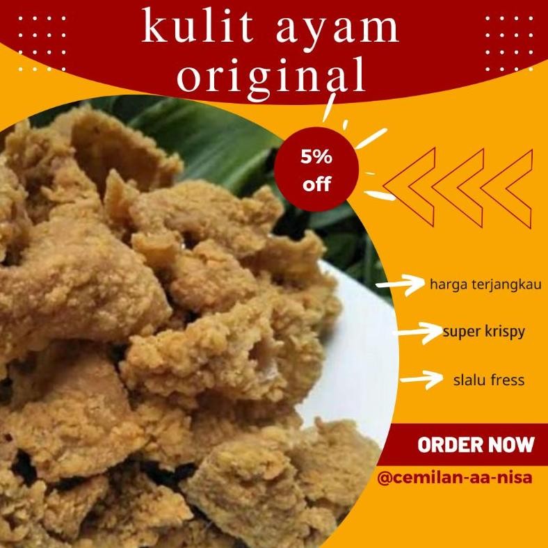 

kripik kulit ayam original pedas renyah krispy