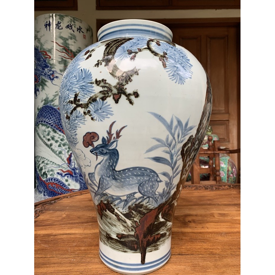 GUCI KERAMIK LUKIS CHINA ANTIK TUA CANTIK MEWAH