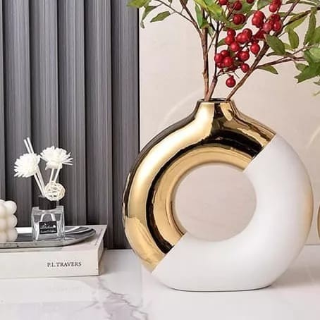 GEOMETRIC DONUT VASE / VAS BUNGA MEJA SIMPLE MEWAH / VAS BUNGA