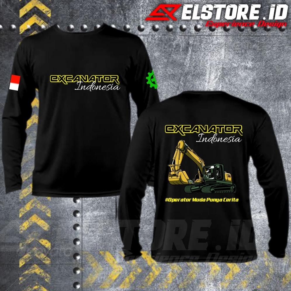 Promo Kaos Distro Pria Operator Excavator Oversize Baju Custom Pria Bahan Premium