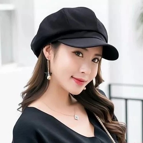 Jual Topi Baret Beret Newsboy Oktagonal Retro Korea Import Wanita Pria
