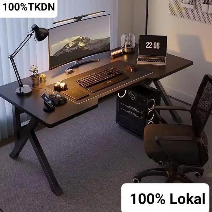 [100% Tkdn] Meja Gaming Meja Komputer Meja Komputer Minimalis Meja Belajar Meja Kerja Karbon Serat A