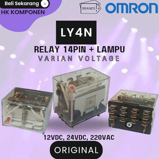 RELAY LY4N OMRON 12VDC / LY4N 24VDC / LY4N 220VAC / OMRON ORIGINAL HIGH QUALITY