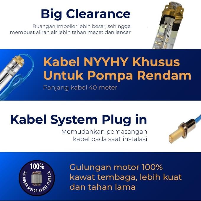 Pompa Satelit Shimizu / Submersible Pump Spg20-315K Bit (0.5 Hp)  Ready