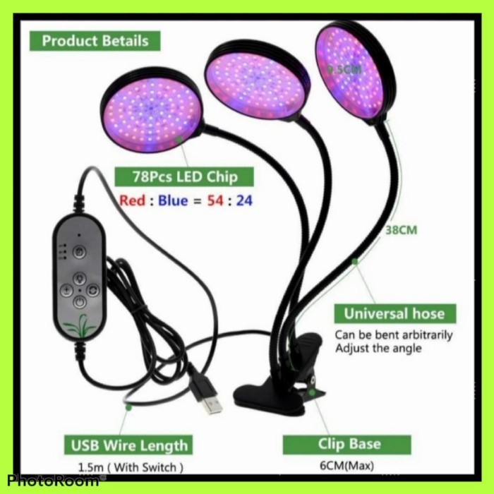 LAMPU UV LED GROWLIGHT TANAMAN HIDROPONIK SPECTRUM FITOLAMP TIMER